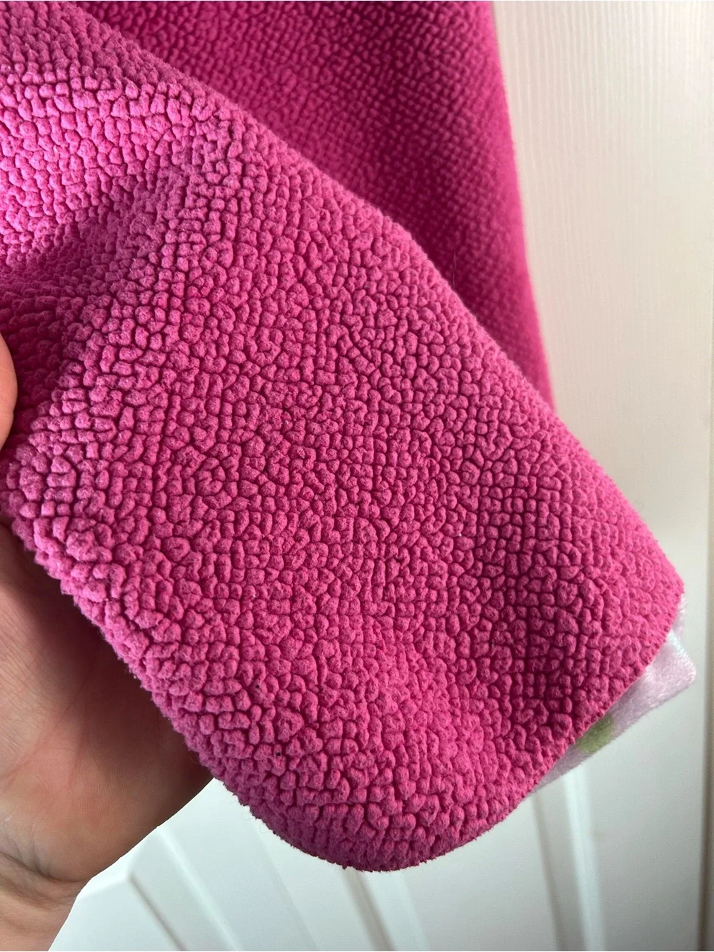 Small Wonders Pink Polka Dots Baby Blanket Green Blue Sherpa Lovey Rare HTF